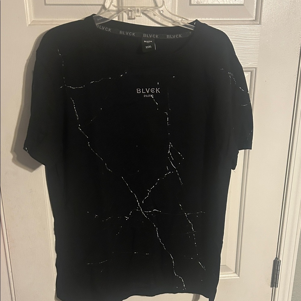 BLVCK PARIS Black Graphic Marble Tee